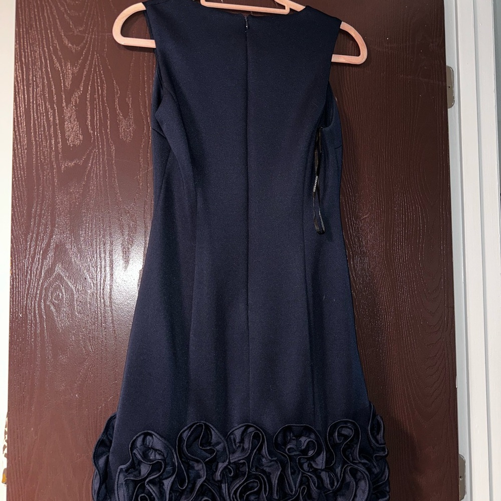 Donna Ricco Navy Dress with Ruffled Hem - Picture 2 of 6
